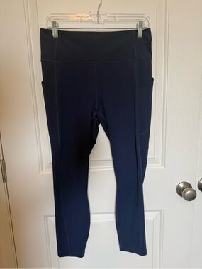 Fabletics Navy High-Waist Pocket Leggings